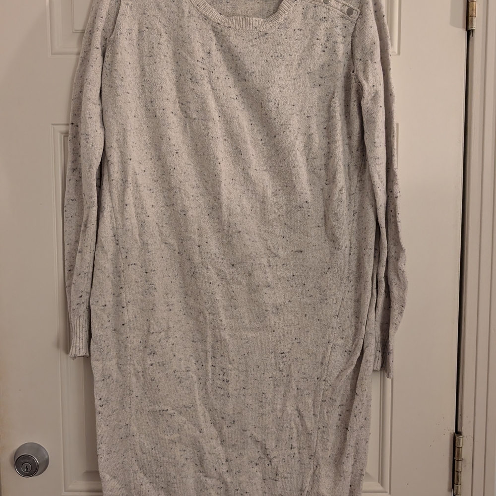 Seraphine Long Sleeve Speckled Gray Dress